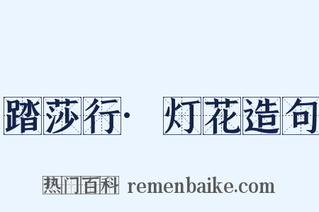 踏莎行·灯花造句是什么意思的图片